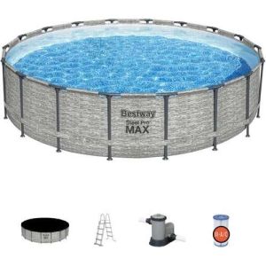 סט בריכה + כיסוי + סולם + משאבה 1500גלון 488X122 ס''מ Bestway Steel Pro MAX 5619E 