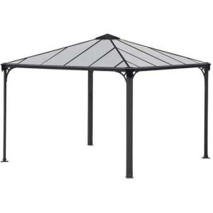 גזיבו לגינה דגם Palermo בגודל 360X360 ס''מ מבית Palram - צבע אפור כהה