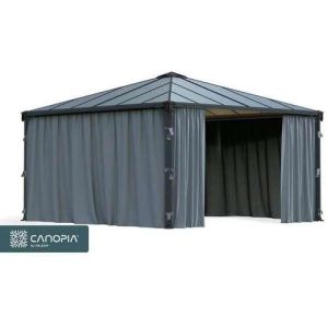וילונות לגזיבו דגם Palermo בגודל 429X429 ס''מ מבית Palram - צבע אפור כהה
