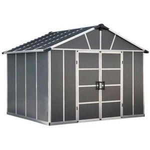 EcoEden מחסנים מחסן גינה יוקון Palram 3.3X2.7 - צבע אפור כהה