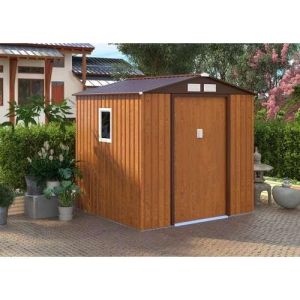 מחסן מתכת פרמיום דמוי עץ Garden Top W74 2.13X1.27- צבע חום