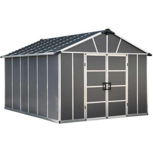 EcoEden מחסנים מחסן גינה יוקון Palram 3.3X4 - צבע אפור כהה