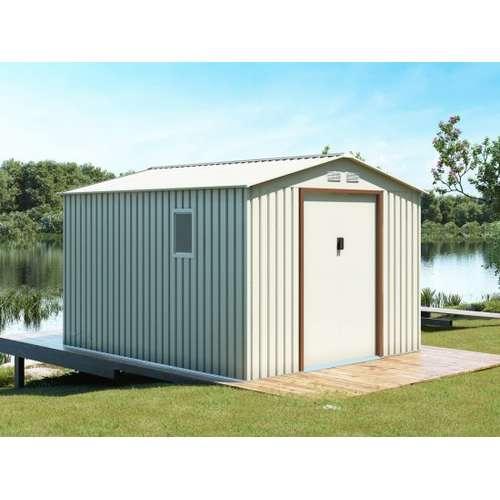 EcoEden מחסנים מחסן מתכת פרמיום Garden Top T910 2.77X3.19- צבע שמנת
